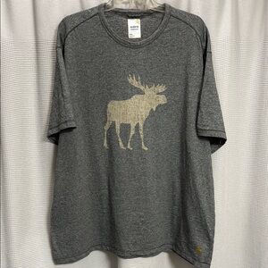 Solaris Outdoors T shirt Moose Men’s SZ XXL grey casual hunting hiking work FLAW